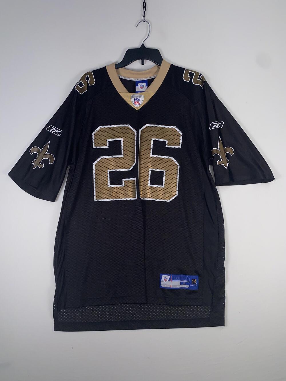 New Orleans Saints Jersey Mens Large Black NFL Football Reebok 26 McAllister